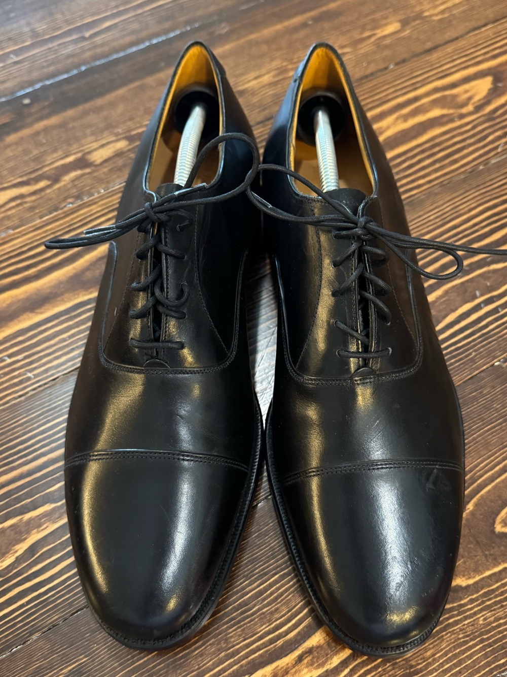 Saks Fifth Avenue Black Cap-Toe Oxford Shoes 11.5 D